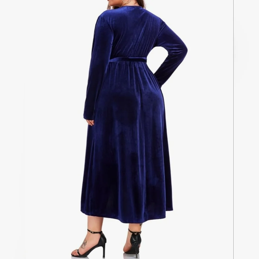 WOMEN'S VELVET WRAP DRESS